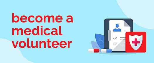 graphic to encourage people to become a medical volunteer